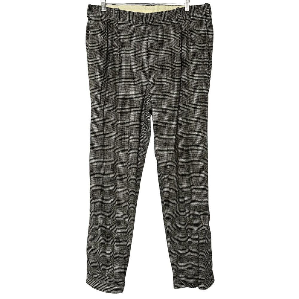 Polo by Ralph Lauren blue label checkered plaid wool blend pants men's 34/32